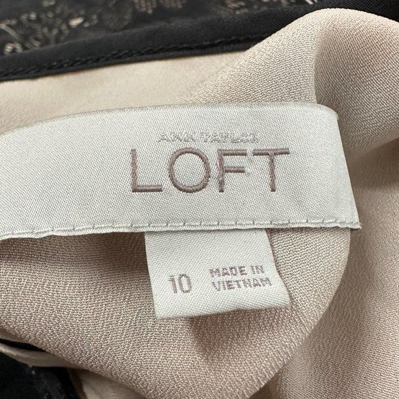 Ann Taylor LOFT‎ Evening Dress Sleeveless Round Neck Lace Detail Size 10 Black - Picture 2 of 13